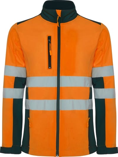 Roly Antares Soft Shell Jacket RY9303 - Navy Blue 55/Fluor Orange 223 - M