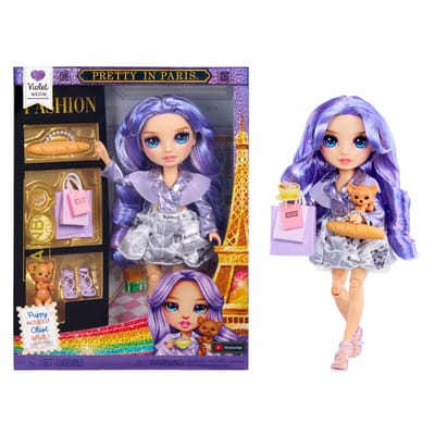 Rainbow High Pretty in Paris-modepop Violet Willow (paars) van 28 cm met statementoutfit, stijlvolle handtas, speelgoed of cadeau voor meisjes, kinderen van 4-12 jaar