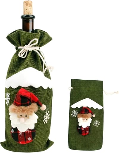 Gadgetpoint - Flessenhouder - Fleszak - Kerst - Kerstman - Kerstboom - Kerstmis - Christmas - Xmas - Groen