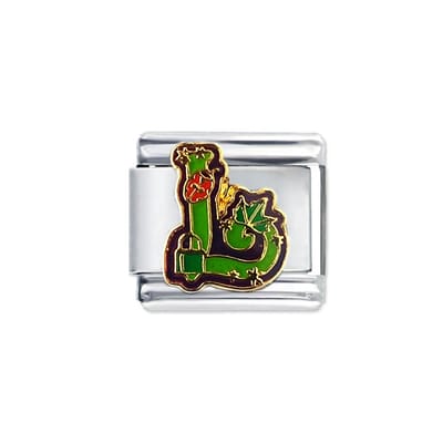 Quiges - Schakel - Bedel - 9mm - charms - Kleurrijk - alfabet L - Geschikt voor - armband - Schakelarmband - italy bedels armband