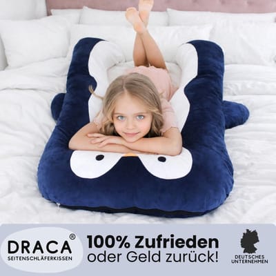 Zijslaapkussen voor kinderen, pinguïn, comfortkussen, wonderkussen, anti-stress, ADHD-kussen voor kinderen, slaapkussen, dier, multifunctioneel kussen, katoen in dierenvorm, groot knuffelkussen