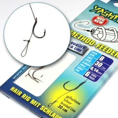 Gevlochten Onderlijnen - Kant-en-klaar Feeder - Vissen op Karper - Met Hairlus en Haak - 30 cm - Zwart