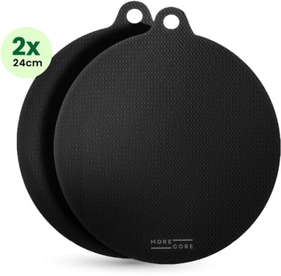 MoreCore Inductie Beschermer - Hittebestendig tot 280 ºC - Inductie Matjes Rond - Panbeschermers - Onderzetters Pannen - Afdekplaat voor Kookplaat - Inductie Mat - Inductiebeschermer - Inductie Afdekplaat - 2x24 cm