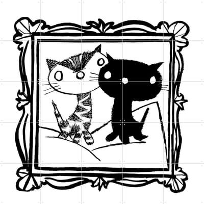 IXXI Pim & Pom 14, Fiep Westendorp - 100 x 100 cm - Gratis ophangtool - Grote wanddecoratie en posters - Illustraties, Kinderkamer, Babykamer, Baby