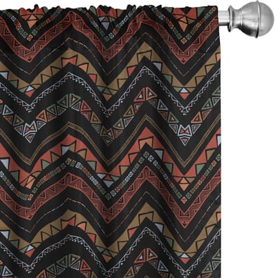 ABAKUHAUS – Azteekse gordijnen – 2x75x225 cm – microvezel