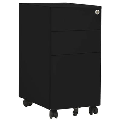 vidaXL - Ladeblok - verrijdbaar - 30x45x59 - cm - staal - zwart