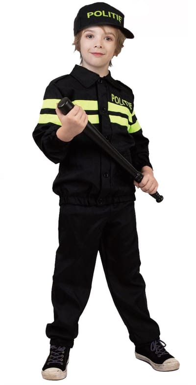 Politie Kostuum Kind – Realistisch Verkleedpak Inclusief Shirt, Broek en Hoed – Carnaval, Verkleedfeest & Themafeest – 10-12 jaar