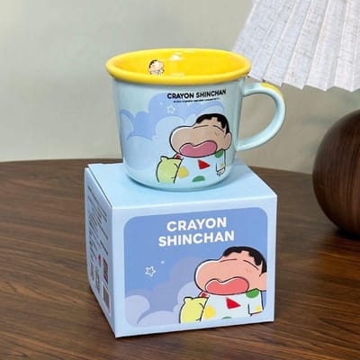 Mug en céramique mignon, motif crayon Shin Shiba, pour enfant, tasse à boire, style couple, tasse à petit-déjeuner, cadeau d'anniversaire 301-400ml