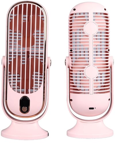 Allecto - Stille USB-torentafelventilator - 5 Snelheden - Energiezuinig en Geluidsarm - Roze - Desktopventilator - Perfect voor Thuiswerk - Compact...