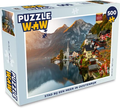 Puzzel Stad bij een meer in Oostenrijk - Legpuzzel - Puzzel 500 stukjes