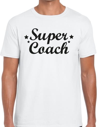 Super Coach cadeau t-shirt wit voor heren - Bedankt cadeau voor een coach S