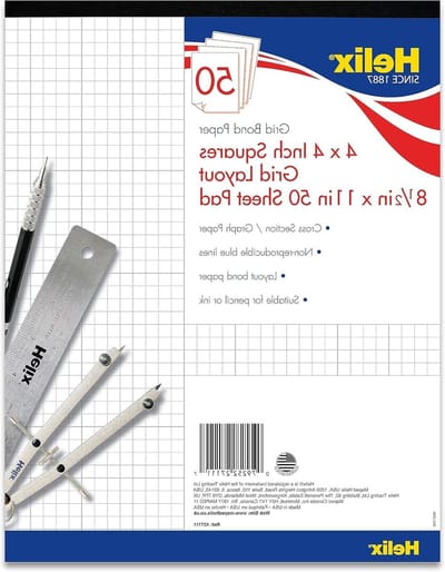 Helix Bond Pad - Schrijfblok Wit - Tekenen Grafieken - Niet-reproduceerbare Inkt - 8.5 x 11 Inch - Wit