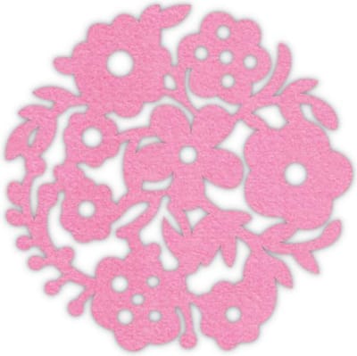 Bloemenkrans vilt onderzetters - Roze - 6 stuks - ø 9,5 cm - Bloem - Tafeldecoratie - Glas onderzetter - Cadeau - Woondecoratie - Woonkamer - Tafelbescherming - Onderzetters Voor Glazen - Keukenbenodigdheden - Woonaccessoires - Tafelaccessoires