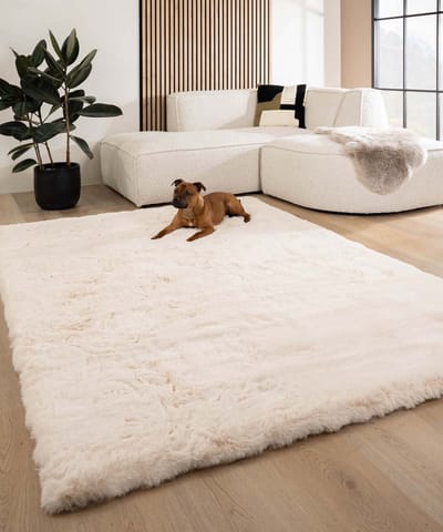 Fluffy vloerkleed - Comfy Deluxe crème 70x140
