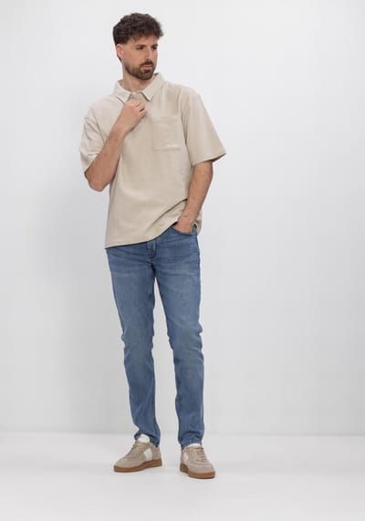 PURE PATH Structured Polo Polo's & T-shirts Heren - Polo shirt - Beige - Maat L