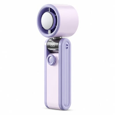 VHV-Mini Handventilator met IJskoeling - 199 Snelheden Turbo Fan met LED Display - 3000mAh Oplaadbare Accu - Drievoudig Opvouwbare Draagbare Ventilator voor Reizen en Kantoor - Stille Persoonlijke Koeling