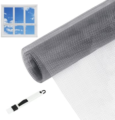 Dailygoods- Vliegengaas 150 x 300 cm - Insectenbescherming - Fijnmazig Gaas - Wasbaar en Herbruikbaar - Geschikt voor Ramen en Deuren - Inclusief Reinigingsborstel - Insectengaas