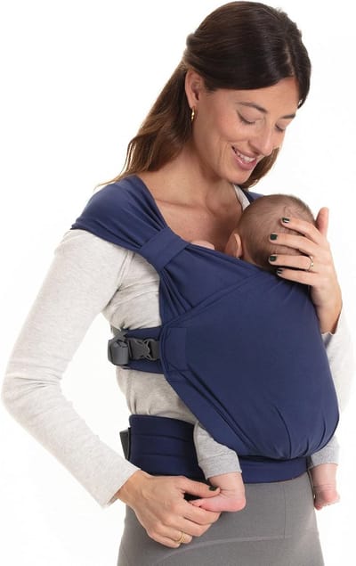 Babydraagdoek Draagzak - Hybride Drager - Baby Dichtbij - Zonder Strikken Kopen - Tot 16 kg - Donkerblauw