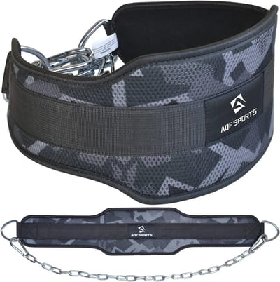 Dipriem met Stalen Ketting - Verstelbare Fitness Riem voor Krachttraining en Bodybuilding
