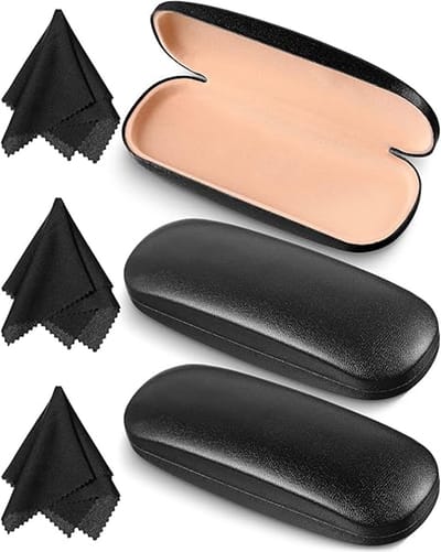 3 stuks Brillenkoker - Brillendoos - Stijlvolle brillenkoker - Brillenetui - Brillenhoes - Hard Case - Krasbestendige - Harde Schaal - Draagbaar - 160*60*38mm - Zwart - brillendoos dames heren