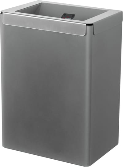 SanTRAL® Plus OBU 25 E Steel Touch (ST), afvalbak, 25 liter, gepolijst roestvrij staal, met anti-vingerafdrukcoating, open top afvalbak met handige inwerpgeometrie en discrete afdekking van het afvalgedeelte, interne zakhouder