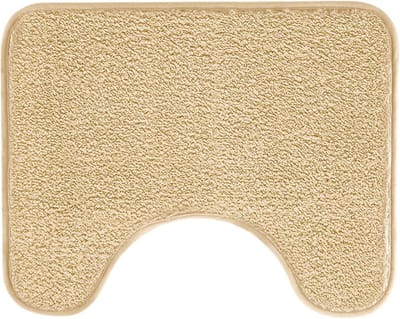 Absorberende toiletmat, antislip extra zachte badkamermat, microvezel pluizig ruig toilettapijt, machinewasbaar, sneldrogende badmat voor badkamer, U-vorm, dik toilettapijt, 50 x 40 cm（Kameelkleurig）