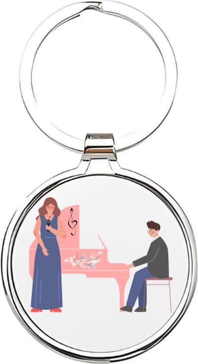 Akyol - Pianist Sleutelhanger - piano - De beste pianist - Artiest - artiesten - muziek maken - piano - instrumenten - pianospeler - kunstvorm - zanger - zangeres - pianiste - cadeau voor een muzikante - 4 x 7,5 CM