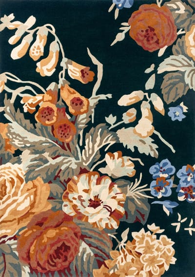 Sanderson Stapleton Park Navy Burnt Orange 45318 - 140 x 200 cm