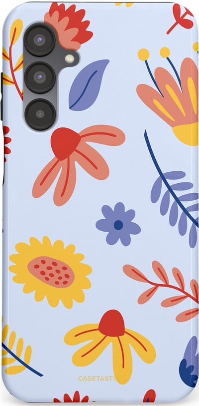 Casetastic hoesje geschikt voor Samsung Galaxy A16 - Dubbellaagse bescherming - Bloemenval - Fashion Case - Lavendel Goud Terracotta