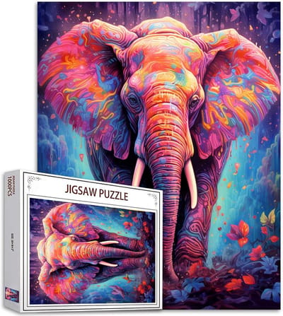 Olifantenpuzzel Volwassenen - Graffiti Kunst Puzzel - Ontspannend Tijdverdrijf - 1000 Stukjes Uitdaging - 686 x 508 cm - Kleurrijk