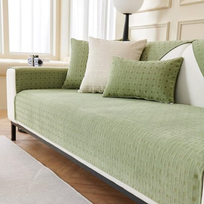 Ruit Jacquard Sofa Handdoek Chenille Antislip Sofa Hoezen voor Woonkamer L-vorm Lounge Bank Slipcovers Huisdieren Kinderen Sofa Mat 1st 70x70cm 1pcs