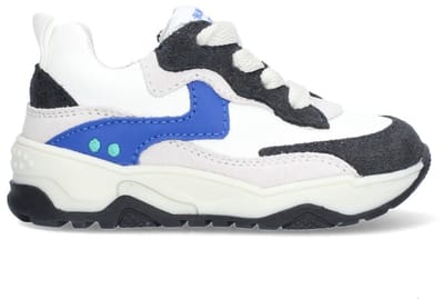 BunniesJR 226223-420 Jongens Lage Sneakers - Blauw - Leer - Veters