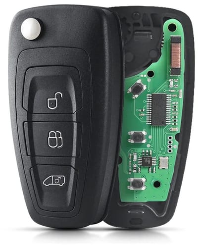 XEOD 3 knops klapsleutel - Complete sleutel - Met electronica - Geschikt voor Ford Transit 2012 - 2016 - 2515710 - 4D63 - 80 bit - 1 stuks