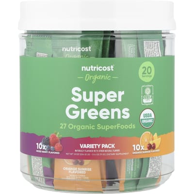Nutricost, Organic Super Greens, Variety Pack, 20 packs, 0.4 oz (11 g) each