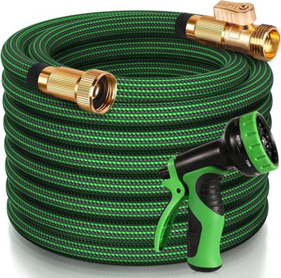 Tuinslang - Flexibele Waterslang - Water Geven - Lichtgewicht Knikvrij - 100 Meter - Zwart Groen