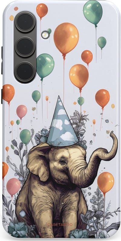 Casetastic Hoesje Geschikt voor Samsung S24 Plus - Stijlvolle Beschermende Duo-layer Case - Olifant Verjaardag