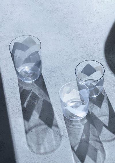 L.S.A. - Peaks Tumbler Glas 310 ml Set van 4 Stuks - Glas - Wit