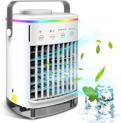 Draagbare 3-in-1 verdampingskoeler: Luchtkoeler voor binnen met 80°-oscillatie, timer van 12 uur, 3 standen, 3 snelheden en een watertank van 16 liter – geschikt voor slaapkamers, woningen, kantoren en keukens.