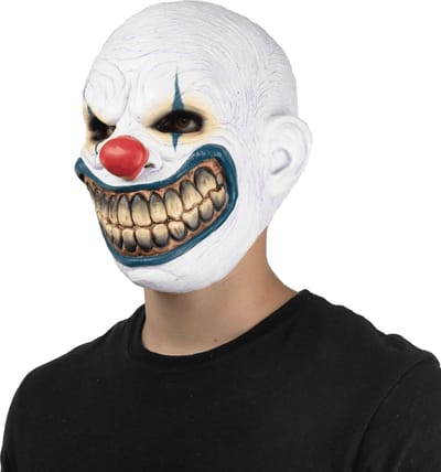 Partychimp Volledig Hoofd Masker Big Mouth Clown Reborned Halloween Masker voor bij Halloween Kostuum Volwassenen - Latex - One-Size