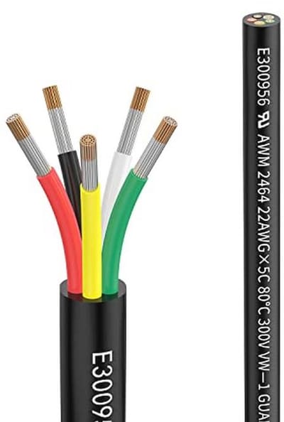 5-draads verlengkabel 10 meter 22 AWG - Laagspanningskabel voor LED-strips en autolampen