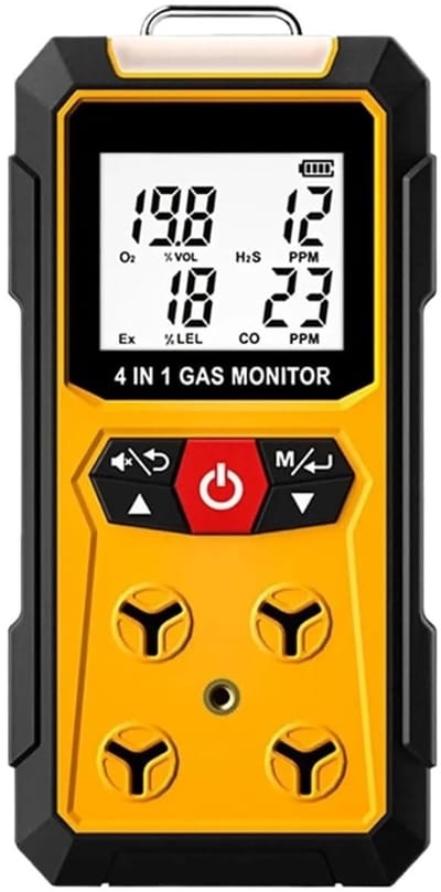 Luchtkwaliteitsmonitor - Gasdetector - Veiligheid Thuis - 4-in-1 Detectie - Compact Ontwerp - Zwart
