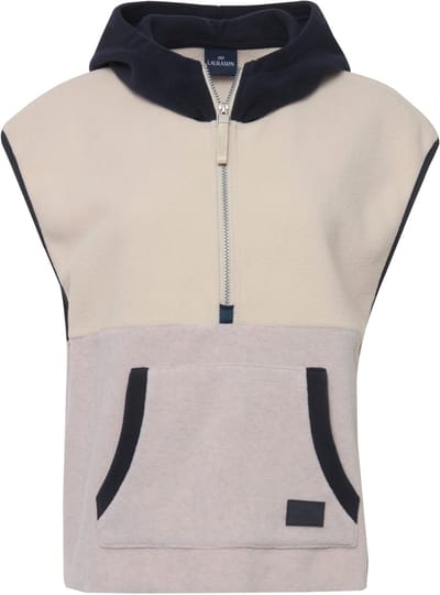 Laurasøn - Dames - Slipover fleece kleurige capuchon ECOTEX - Marine - Maat L