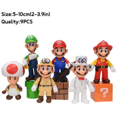 3-48 Stuks/Set Mario Bros Prinses Peach Bowser Goomba Figuren Speelgoed Schattige Anime Donkey Kong Yodhi Boo Toad Model Poppen Verjaardagscadeaus