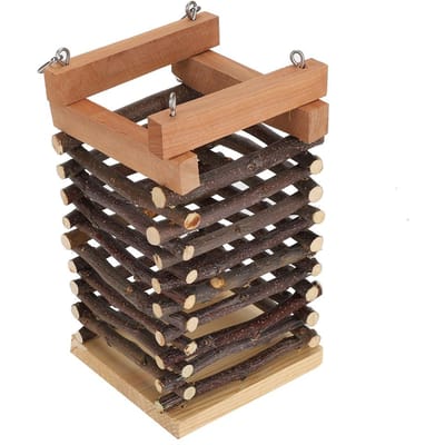 Râtelier en Bois pour Foin Cadre à Herbe Mangeoire Mangeoire Cochon d'Inde Chinchilla Lapin Fournitures pour Animaux de Compagnie beige