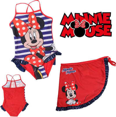 Disney Zwemset - Minnie Mouse - Badpak + Sarong - Maat 122/128