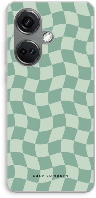 Case Company® - Hoesje geschikt voor OnePlus Nord CE 3 hoesje - Grid Groen - Soft Cover Telefoonhoesje - Bescherming aan alle Kanten en Schermrand