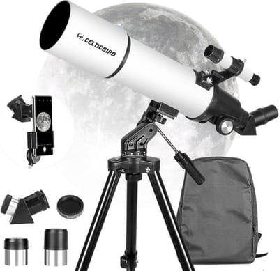 Luxe Sterrenkijker – Voor Kinderen – Telescoop – Nachtkijker – Astronomie – Voor Kinderen & Volwassenen – Met Statief – Complete Set – Wit