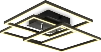 B.K.Licht I 40 Watt LED-Frame I zwenkbare kantoor plafondlamp I 3000 K warm wit I zwart