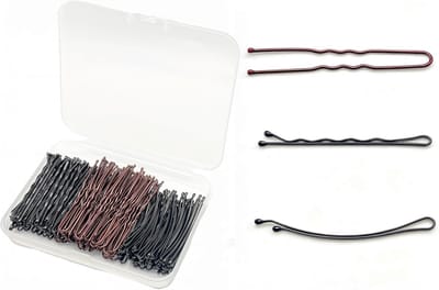 Haarspelden Set - Bobbyspelden Knotspelden - Haar Styling - Gebakken Emaille Afwerking - 150 Stuks - Zwart Bruin