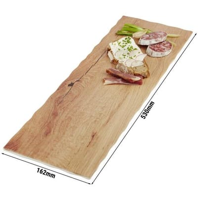 GGM Gastro (6 Stück) GN-Tablett 2/4 - OAK LIGHT - Melamin - Höhe: 15mm - Braun